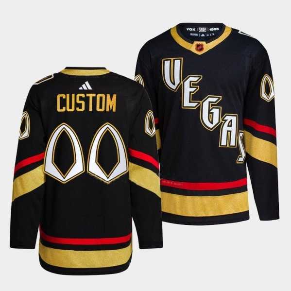 Mens Vegas Golden Knights Active Player Custom 2022 Black Reverse Retro 2.0 Stitched Jersey